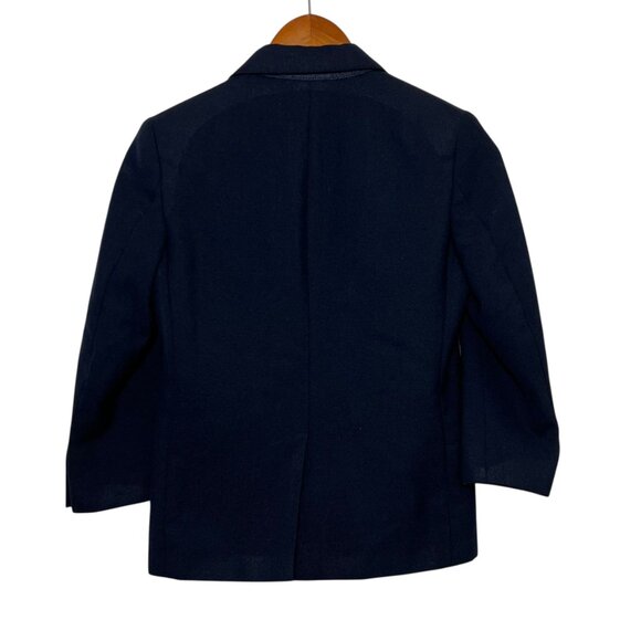 Lands' End Boys Classic Wool Blend Navy Formal Blazer Gold Buttons Lined Size 8 - Picture 2 of 12